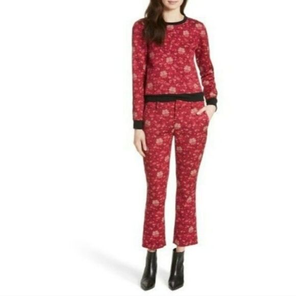 Alice + Olivia Marylou Floral Jacquard Sweatshirt and Pant Set - Picture 1 of 6